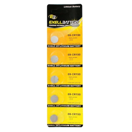 Exell Battery 5pack Exell 3V Lithium Coin Cell Battery Replaces DL1130 EB-CR1130